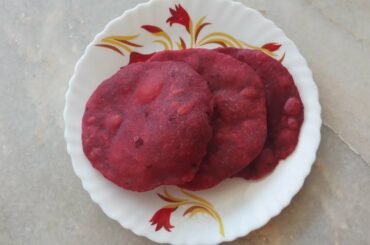Pink puri/beetroot puri recipe/healthy kids lunch box recipe