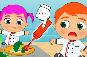 BABIES ALEX AND LILY Recipe competition 🥦🌭 Healthy Vegetables Vs. Fast Food