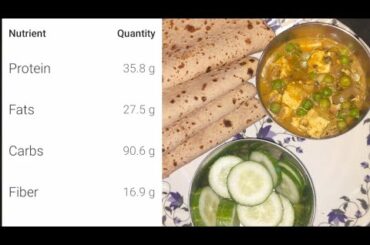 Muttar Paneer Recipe for Muscle Building /Easy recipe for Lunch/Dinner- Indian Meal