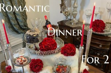 ROMANTIC DINNER FOR TWO/ No Cost Valentines Ideas #valentinesdecor #dinnerfortwo #tablescapes #glam