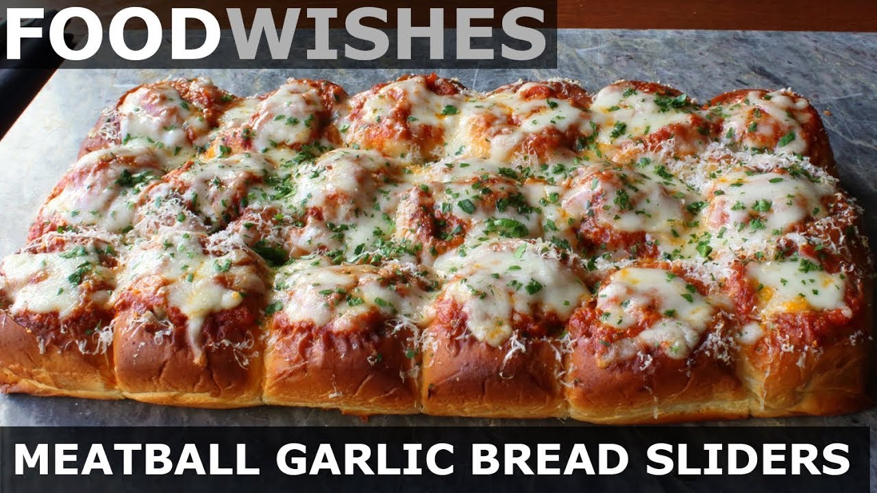 Meatball-Stuffed Garlic Bread Sliders – Food Wishes Meatball-Stuffed Garlic Bread Sliders - Food Wishes