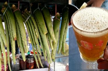 HOW TO?  Aloe Vera juice - Healthy Street food Making skills || Popular Street food of Bangladesh