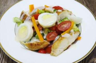 Protein salad recipe Malayalam - Instant Chicken broccoli salad with salad dressing
