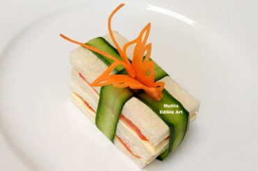How To Make A Butterfly From Carrot Garnish On Sandwich - Beginners Lesson 72 By Mutita EdibleArt
