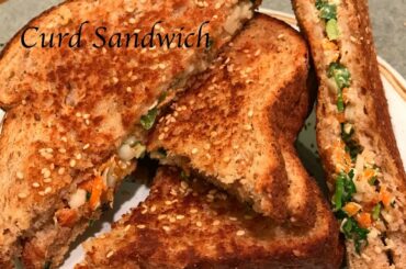 Curd Sandwich Recipe | Yogurt Sandwich | Kids lunch box recipe | Dahi Veg Sandwich | RecipeBook