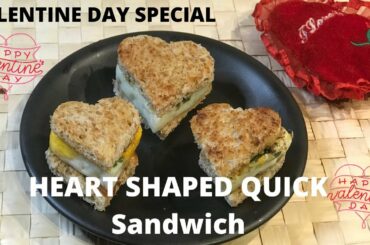 How to make quick HEART shape sandwich|VALENTINE DAY SPECIAL Recipe ep 9