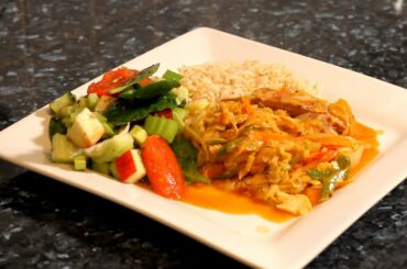 Jamaican Stir Fried Cabbage With Mackerel Serve With Brown Rice | Healthy Dinner | Chef Ricardo !!