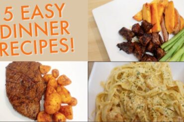 5 EASY DINNER RECIPES! tasty, quick & affordable meal ideas
