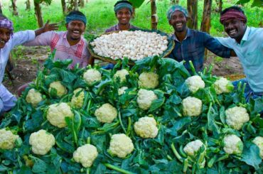CAULIFLOWER & MUSHROOM Cooking | Crispy Mushroom 65 and CauliFlower 65 Recipe | Easy Veg Fry Recipes