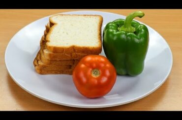 A Simple Snack Recipe with Bread and Capsicum | Bread Recipe
