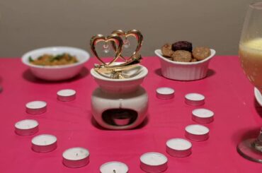 My Valentines Day celebration// Candle light dinner at home // heart healthy food.