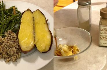 Healthy & Simple Dinner Recipe | Japanese Sweet Potato + Green Beans + Quinoa | Delicious & Easy