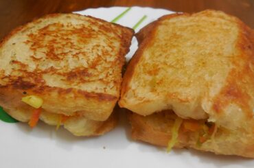 Vegetable Sandwich Recipe + Manual Sandwich Maker Review-Easy Toast Recipe-Breakfast Recipe