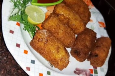 कीमा ब्रेड रोल रैसिपी // keema Bread  roll recipe ( Easy and rich snack )