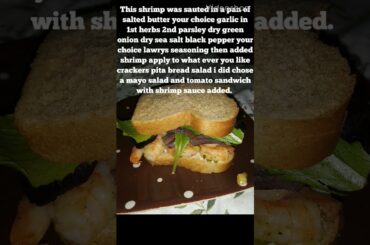 Shrimp sandwich and chicken salad with pita chips
