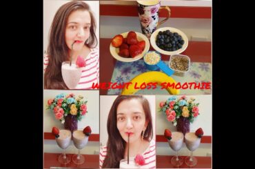BEST HEALTHY PROTEIN SMOOTHIE 4 WEIGHT LOSS | STRAWBERRIES & BLUEBERRIES HEALTHY SMOOTHIES RECIPE |
