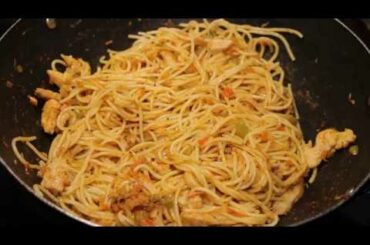 CHICKEN MASALA SPAGHETTI - URDU/HINDI-  low KCAL- by Madiha`s Kitchen Corner