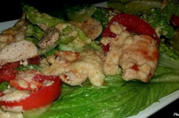 Healthy Recipe/Green Salad Chicken Breast with Sesame Dressing/How to make super easy salad dressing