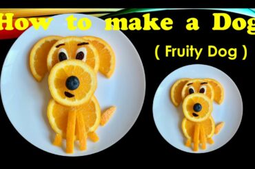 How to make a Dog (Sweet and Juicy dog).Food art Dog.Healthy snacks for kids.Party Food Decorations.