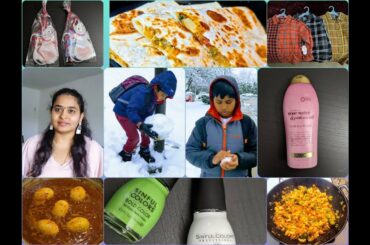 Thursday Vlog | Telugu Vlogs in USA | Simple Snack for Kids | Telugu Vlogs | Snow Day