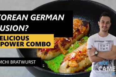 KOREAN GERMAN FUSION! Delicious KIMCHI BRATWURST! Quick EASY meal idea - Korean Bratwurst