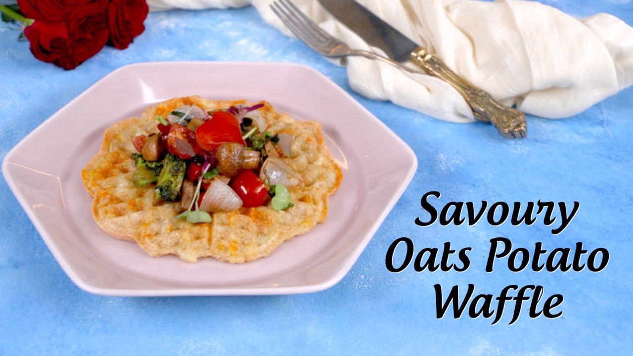 Savoury Waffle Recipe | Oats Potato Waffle & Stir Fried Vegetables Recipe | Healthy Recipe By Sophia Savoury Waffle Recipe | Oats Potato Waffle & Stir Fried Vegetables Recipe | Healthy Recipe By Sophia