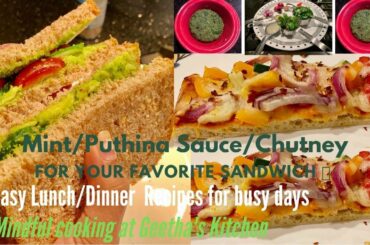 Green Mint Chutney Recipe for Sandwich|Easy Homemade Pizza|Easy Lunch Dinner ideas for busy days|106