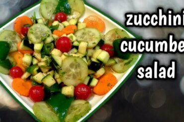 zucchini cucumber salad in tamil with eng sub/weight loss recipe/zucchini salad