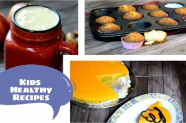 Instant Cake Pudding Recipe | Apple Oats Banana Smoothies | Fruit Muffins | Kids Healthy Recipes