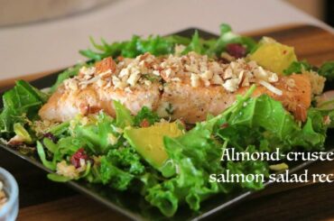 Almond-crusted salmon salad recipe