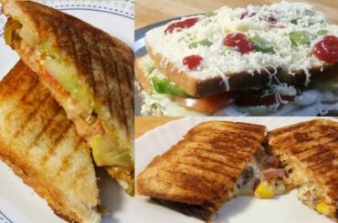 3 सोपे आणि फटाफट होणारे सँडविचेस|Sandwich Recipe| Easy & Quick Grilled Sandwich|Praju recipe|pizza