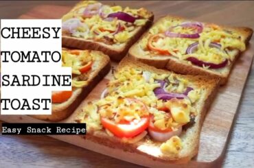 Cheesy Tomato Sardine Toast (Quick and easy!)