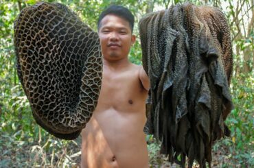 Cooking yummy cow stomach salad recipes in the forest - Survival Time