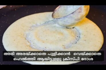 അരി അരയ്ക്കാതെ പുളിക്കാൻ  വെയ്ക്കാതെ ഹെൽത്തി ആയിട്ടുള്ളു ക്രിസ്‌പി Dosa //  Healthy Breakfast Recipe