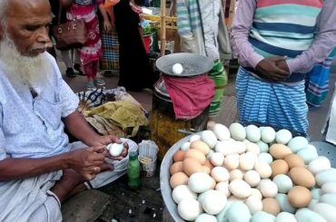 Amazing Hard Working Old Man Selling Healthy Food Boiled Eggs Delicious Bengali Shiddo Dim @ Tk  18
