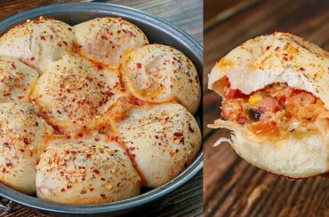Stuffed Pizza Bites Recipe without Oven | Pizza Dinner Roll | Evening Snacks Idea | Toasted