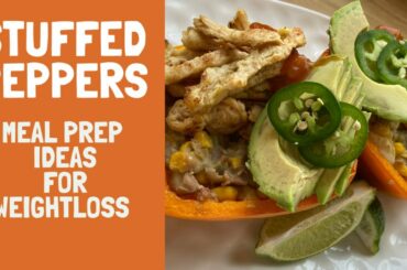 Spicy stuffed peppers. Healthy meal prep ideas for weight loss