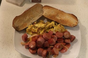 Crazy Cheap Recipe Collection-Recipe # 1 Delicious Vienna Sausage Scramble with Eggs-Easy $1 Meal