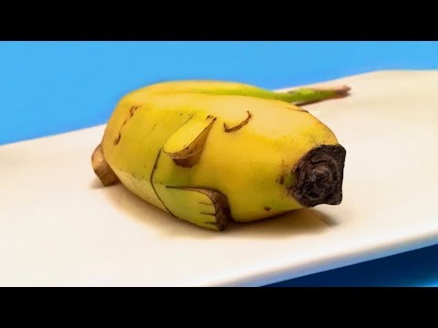 How to Make a Sleeping Banana Dog / Fun Snacks for Kids, Garnish, Party Ideas How to Make a Sleeping Banana Dog / Fun Snacks for Kids, Garnish, Party Ideas