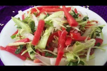 kachumber fresh salad recipe | super healthy and delicious salad recipe by basic tutorials