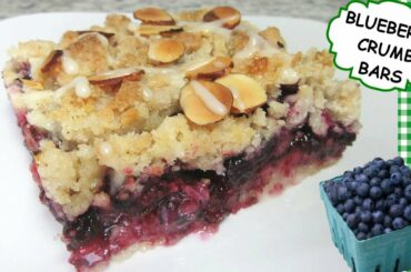 Easy Blueberry Crumb Bars Recipe ~ Very Berry Crumble Snack Bars