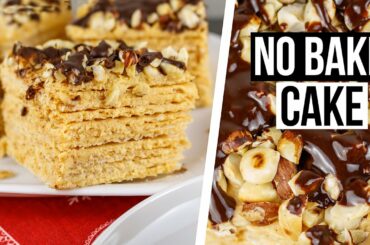 How To Make Waffle Cake with Hazelnuts | Waffle Bread Cake Recipe | No Bake Russian Waffle Cake