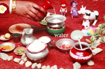 Mini food recipe full step | kids village food recipe | Poori & vegetable recipe | #1|Mini foodqueen