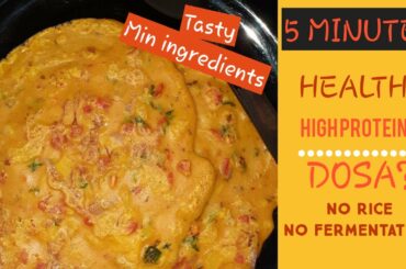 5 MIN INSTANT HEALTHY PROTEIN RICH  DOSA| BREAKFAST|NO RICE| NO FERMENTATION| FIT AT HOME WITH REVU