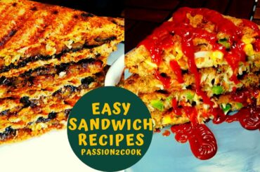 Veg sandwich & Chocolate banana sandwich | Easy Sandwiches |  breakfast Sandwich|