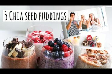 5 UNIQUE CHIA PUDDING RECIPES! // easy healthy desserts and breakfast ideas