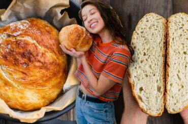 The EASIEST Homemade Artisan Bread (No Kneading + 4-Ingredients)