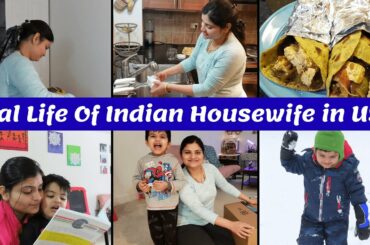USA mai housewife ki life Aisi hoti hai~Indian Dinner-Paneer Frankie Rolls~Indian Family in Chicago