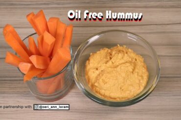 Vegan Tahini Hummus Recipe | Oil Free Hummus Recipes |  How To Make Healthy Snacks | Quick & Easy