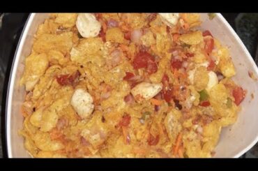 Corn flakes chat masala recipe # మొక్కజొన్న వడియాలతో చిరుతిళ్లు // పిల్లలకు నచ్చే healthy snacks.